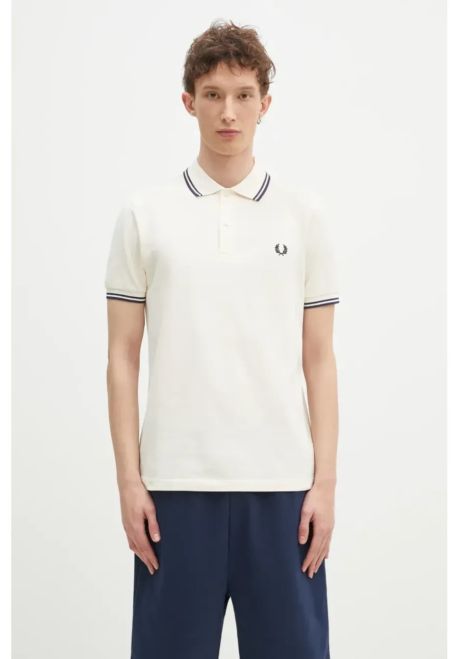 obrazek 1 Fred Perry polo bawełniane kolor beżowy z aplikacją M3600.Y24