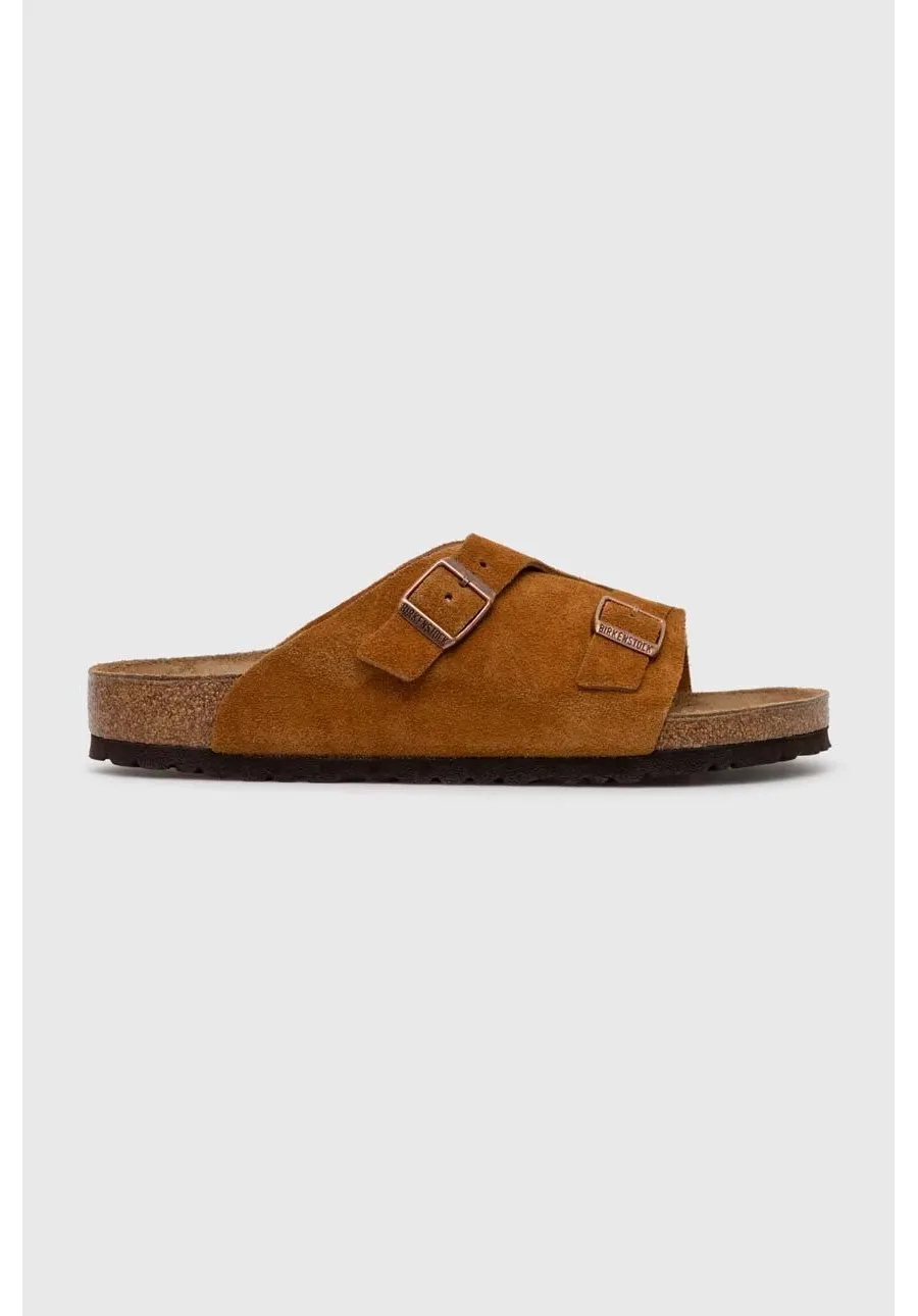 obrazek 1 Birkenstock klapki zamszowe Zürich męskie kolor brązowy 1023842
