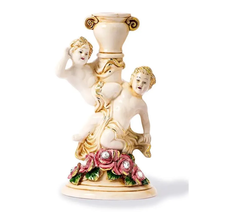 obrazek 1 Oryginalny ceramiczny świecznik dekoracyjny z Włoch
