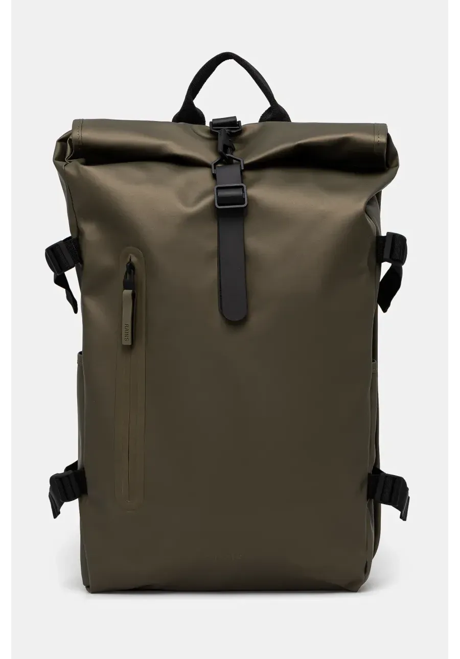 obrazek 1 Rains plecak Rolltop Rucksack Large W3 kolor zielony duży gładki 14590