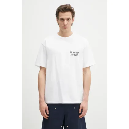 Zdjęcie Wacko Maria t-shirt bawełniany Washed Heavy Weight męski kolor biały z nadrukiem 24FW-WMT-WT02
