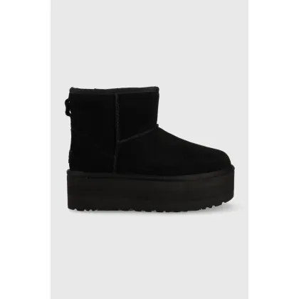 Zdjęcie UGG śniegowce skórzane Classic Mini Platform kolor czarny 1134991.BLK