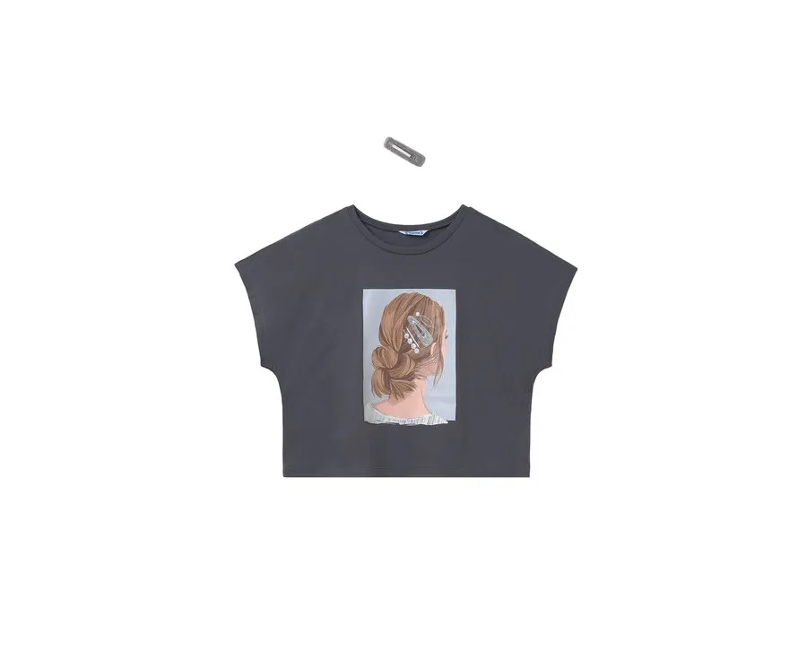 obrazek 1 Mayoral T-Shirt 6021 Szary Relaxed Fit