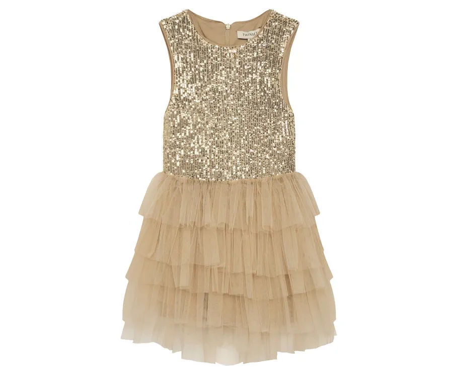 obrazek 1 TWINSET Sukienka codzienna 251GJ2533 M Złoty Regular Fit