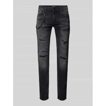 Zdjęcie Jeansy o kroju tapered fit z efektem znoszenia