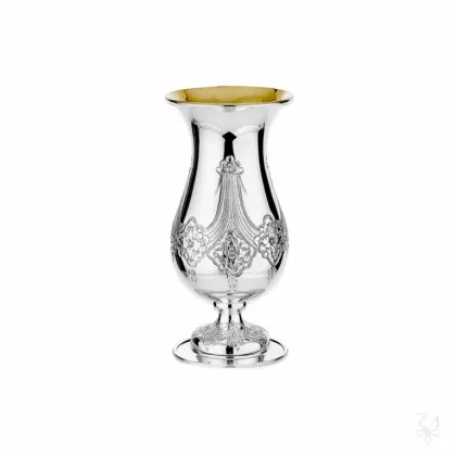 Picture Original silver Poppy vase with unique decoration - Zaramella Argenti
