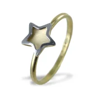 Zdjęcie Pierścionek z gwiazdą z żółtego i białego złota