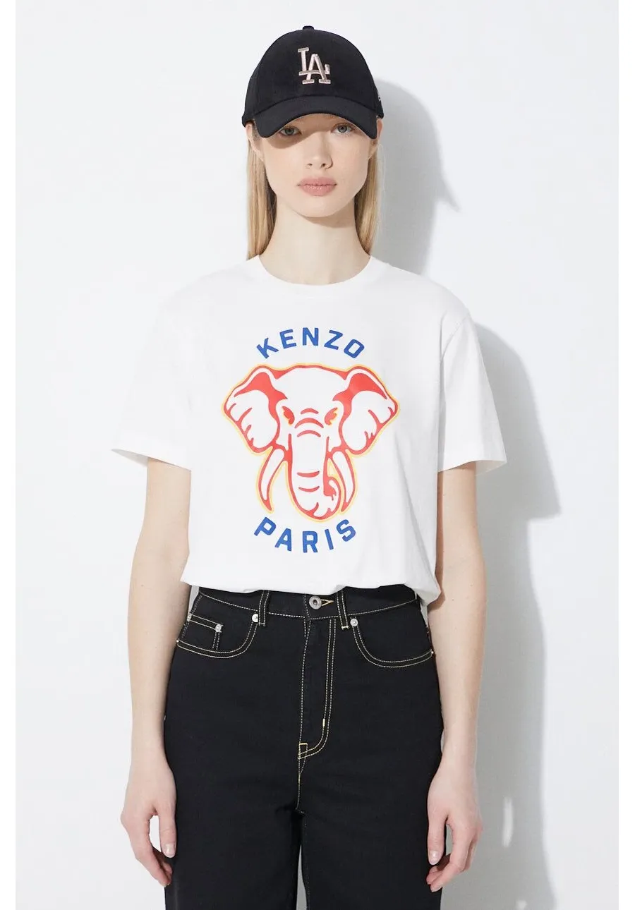 obrazek 1 Kenzo t-shirt bawełniany Elephant Loose T-Shirt damski kolor biały FE52TS1144SO.02
