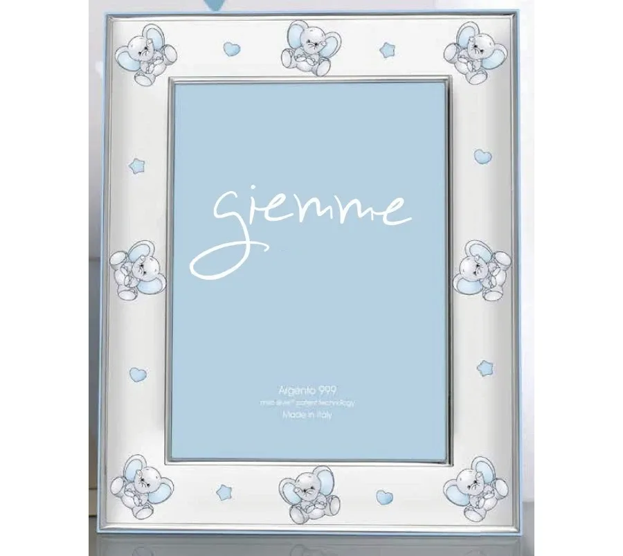 obrazek 1 Srebrna ramka 9х13 cm zdobiona różowymi słonikami