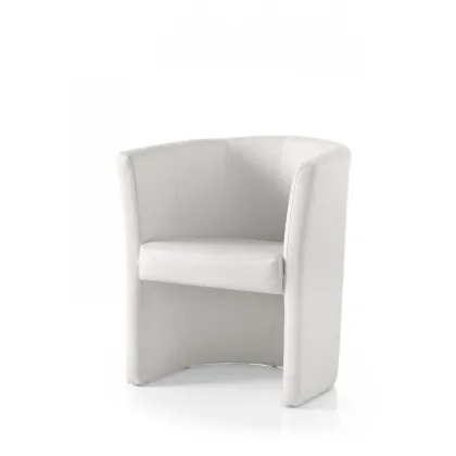 Zdjęcie Włoski, tapicerowany fotel w kolorze białym - Zanini