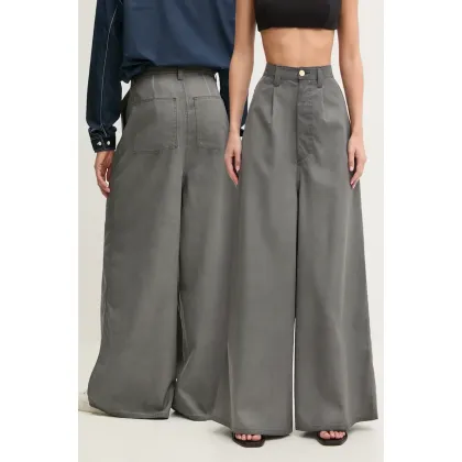 Zdjęcie Sunnei spodnie wełniane kolor szary szerokie high waist RTWXBOT011