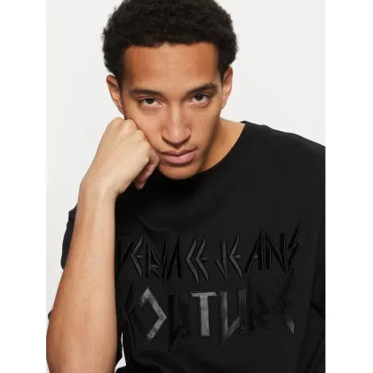 Zdjęcie Versace Jeans Couture T-Shirt 78GAHE02 Czarny Regular Fit