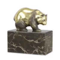 Picture Luxurious bronze and marble panda sculpture