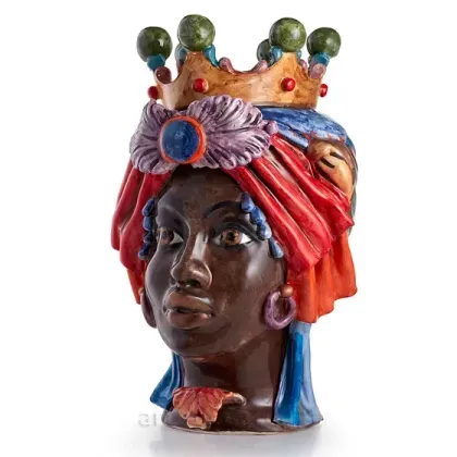 Zdjęcie Stylowe sycylijskie ceramiczne rzeźby głów