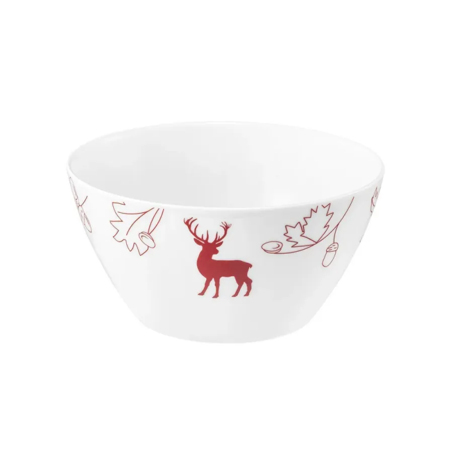 obrazek 1 Porcelanowa piękna miska na płatki 15 cm zdobiona czerwonym motywem liści dębu i żołędzi - Seltmann Weiden