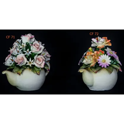 Picture Decorative porcelain teapot ornament with roses or daisies