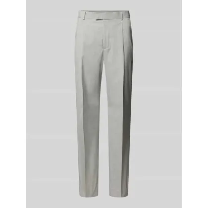 Zdjęcie Spodnie do garnituru o kroju regular fit z zakładkami w pasie