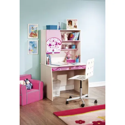 Zdjęcie Śliczne biurko z elementami w kolorze różowym do pokoju dziewczynki - Cilek