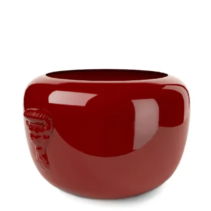 Picture Large flower pot with medallions made of glazed ceramics H.36xL.50xD.Int.39 cm