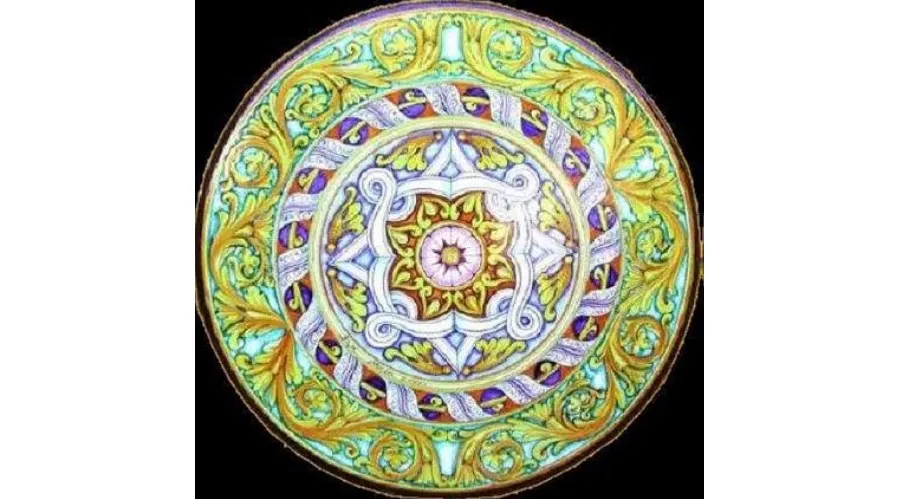 obrazek 1 Blat stołu ogrodowego z lawy wulkanicznej z bogatym zdobieniem - Ceramiche Valchida