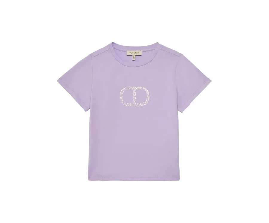 obrazek 1 TWINSET T-Shirt 251GJ2485 Fioletowy Regular Fit