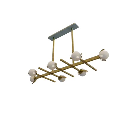 Zdjęcie 7-punktowa pozioma lampa wisząca H.80xL.155xP.59 cm