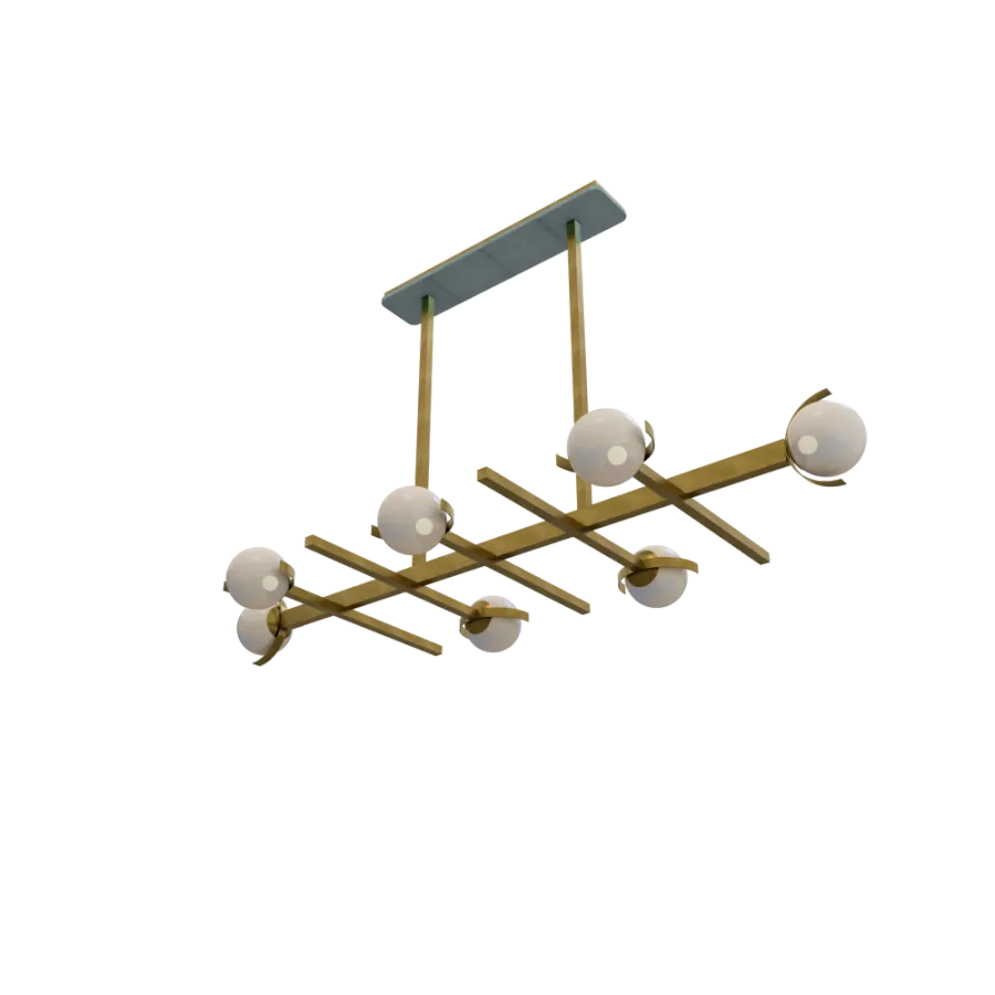 obrazek 1 7-punktowa pozioma lampa wisząca H.80xL.155xP.59 cm