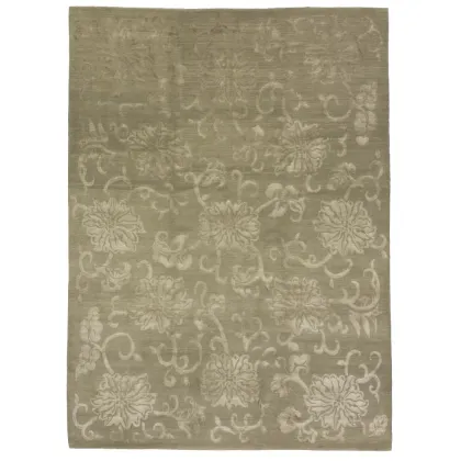 Zdjęcie Kwiatowy dywan z wełny himalajskiej i jedwabiu Odegard Carpets