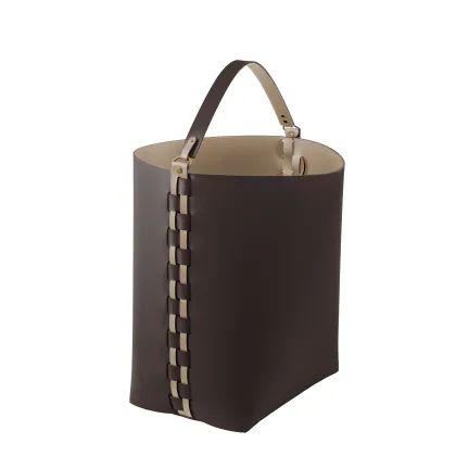 Zdjęcie Koszyk Helena 35x30xH45 cm z naturalnej skóry w kolorze czekoladowym