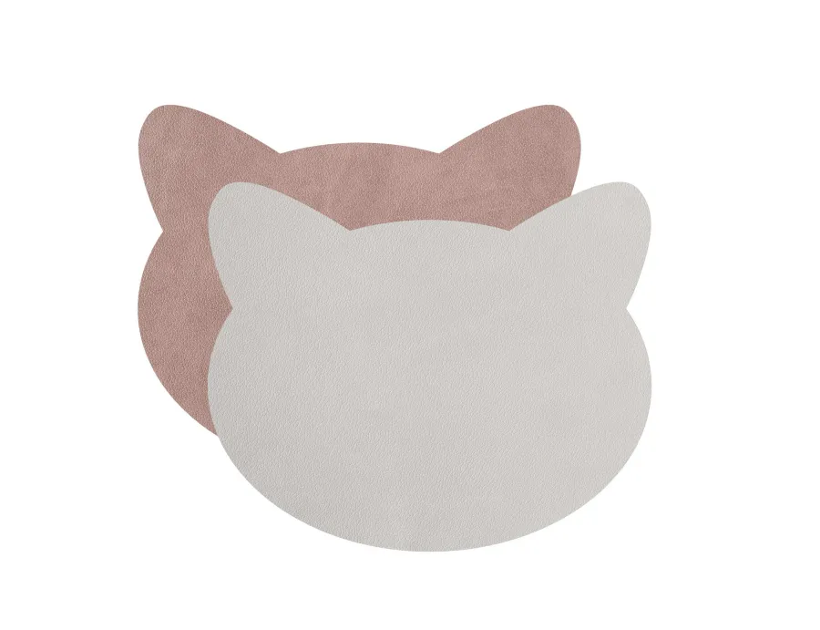 obrazek 1 Oryginalna skórzana podkładka na stół w kolorze perłowym i szaroróżowym