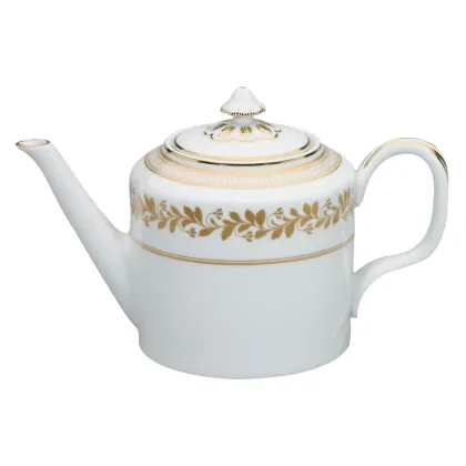 Zdjęcie Stylowy porcelanowy dzbanek na herbatę z roślinnym złotym motywem - Vista Alegre