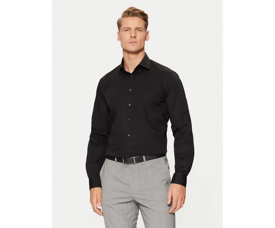 obrazek 1 Calvin Klein Koszula Poplin Stretch Regular Shirt K10K109509 Czarny Slim Fit