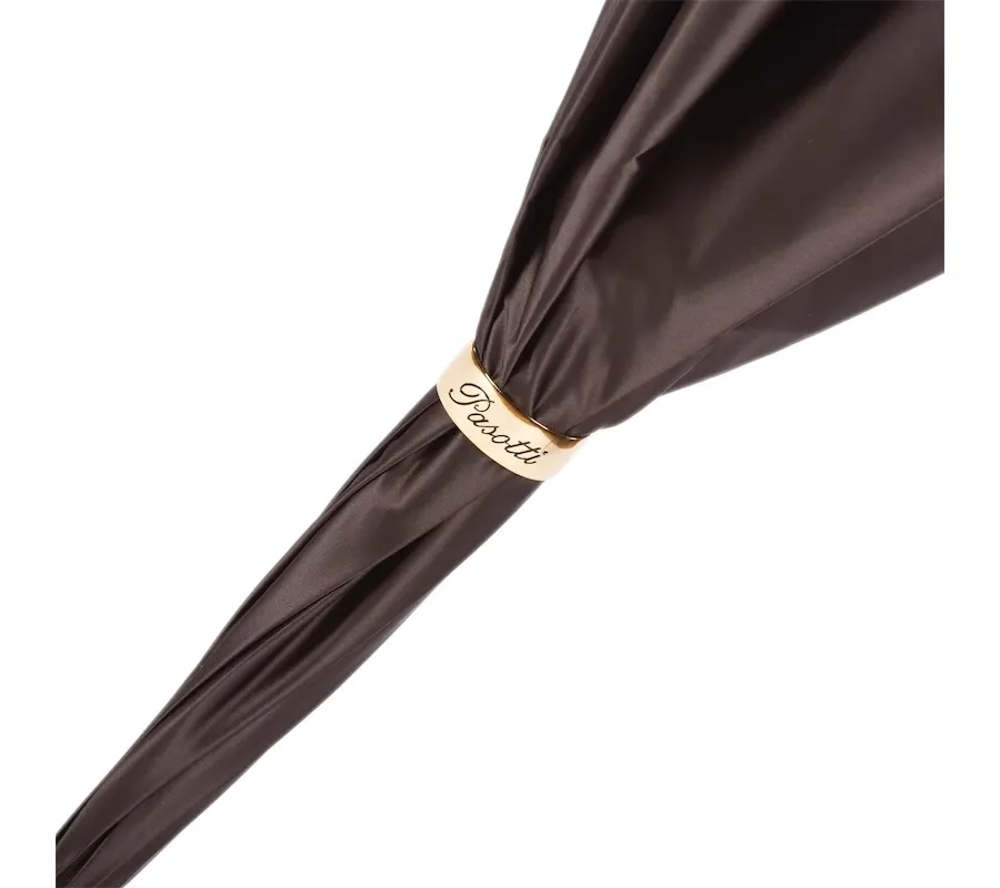 obrazek 6 Elegancki parasol damski w kolorach brązu w kropki – Pasotti