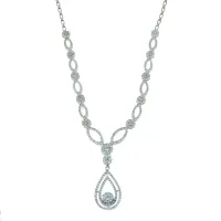 Picture Women's necklace with cubic zirconias, 45 cm