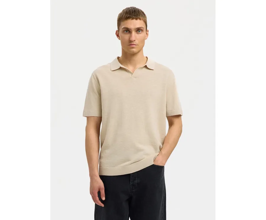 obrazek 1 Selected Homme Polo Mattis 16096197 Beżowy Regular Fit