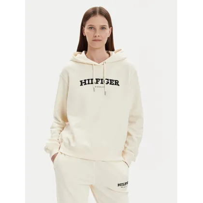 Zdjęcie Tommy Hilfiger Bluza Monotype Flock WW0WW41236 Écru Relaxed Fit