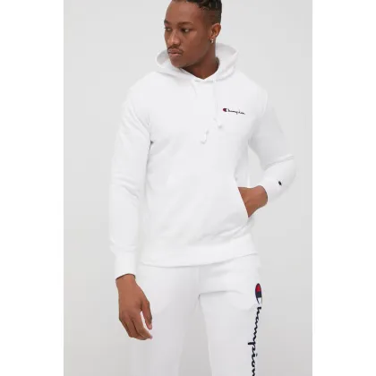 Zdjęcie Champion bluza 217064 męska kolor biały z kapturem melanżowa 217064-BS096