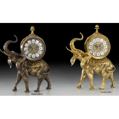 Picture Stylish elephants - bronze clock