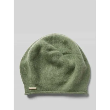 Zdjęcie Czapka beanie z czystego kaszmiru z detalem z logo