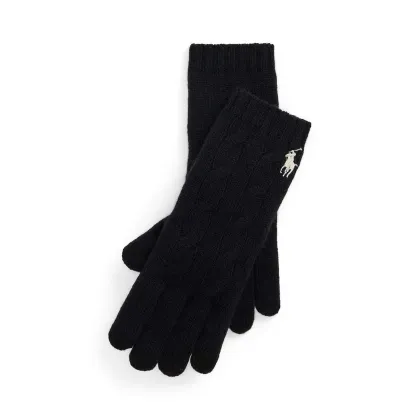 Zdjęcie Polo Ralph Lauren rękawiczki wełniane kolor czarny 455956295