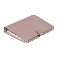Picture A5 binder made of natural ash pink leather