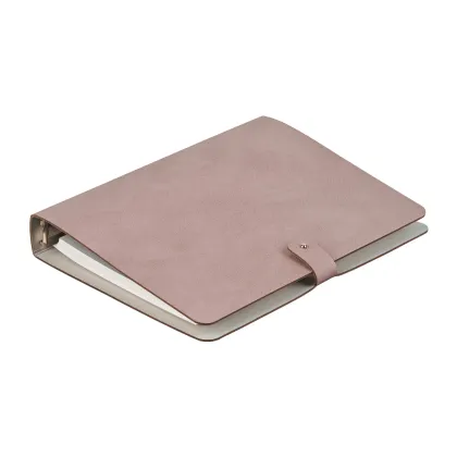 Zdjęcie Segregator A5 wykonany z naturalnej skóry w kolorze popielatego różu