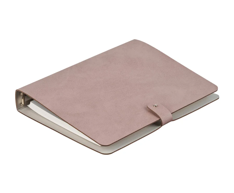 obrazek 1 Segregator A5 wykonany z naturalnej skóry w kolorze popielatego różu
