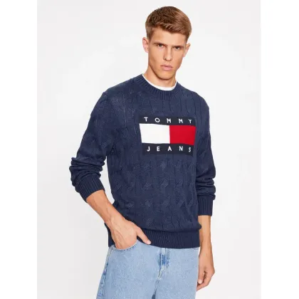Zdjęcie Tommy Jeans Sweter Flag DM0DM17762 Granatowy Relaxed Fit
