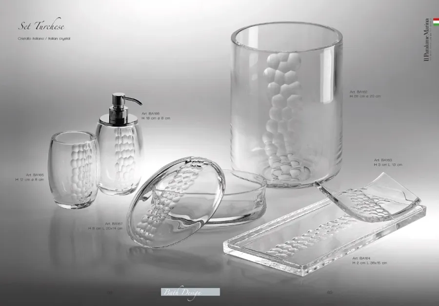 obrazek 2 Pojemnik na szczoteczki z włoskiego ręcznie szlifowanego kryształu z oryginalnym zdobieniem - Il Paralume Marina