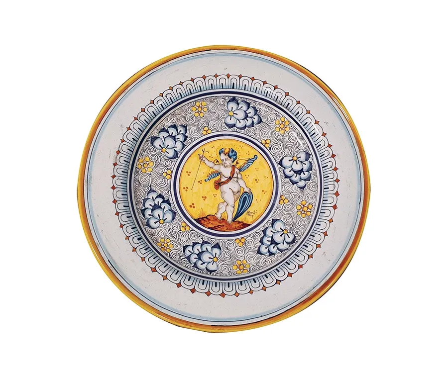 obrazek 1 Stylowy włoski ceramiczny talerz z reprodukcją antycznej dekoracji
