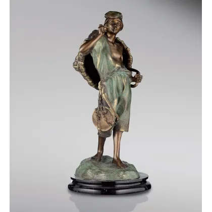 Picture Bronze sculpture - fig seller - Fonderia Artistica Ruocco