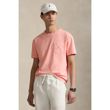 Zdjęcie Polo Ralph Lauren t-shirt bawełniany Tee męski kolor różowy gładki 710969628