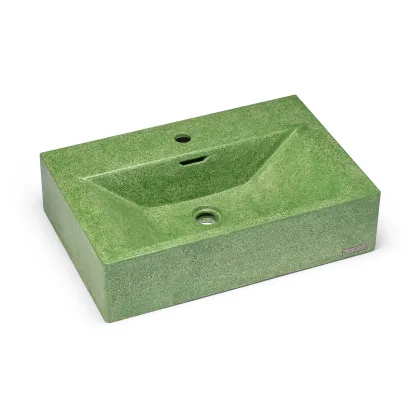 Zdjęcie Luksusowa umywalka 60 cm PYXIS BASIC z przelewem, z otworem na baterię – SPLASH, zielony, lakier matowy