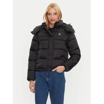 Zdjęcie Calvin Klein Jeans Kurtka zimowa Shiny Monologo J20J224616 Czarny Regular Fit